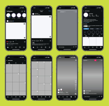instagram new grid size template update. instagram reels, instagram post, instagram story, instagram reposts. Instagram mockup with iPhone 17 Pro max. social media social network app UI