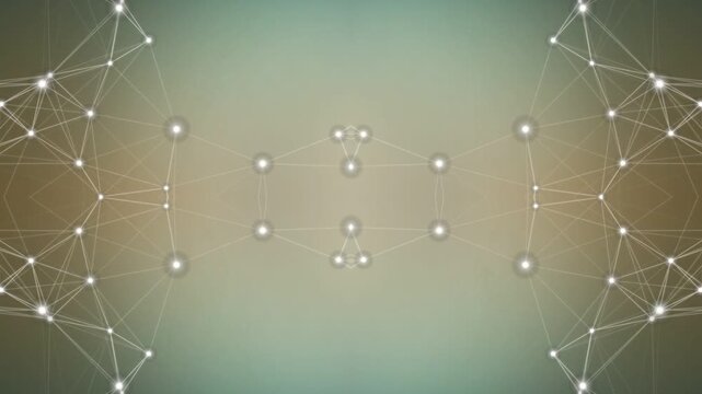 Network connections illustration showcasing nodes and lines in a digital environment from a front viewpoint