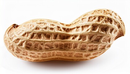 Obraz premium Single Peanut In Nutshell Isolated On White