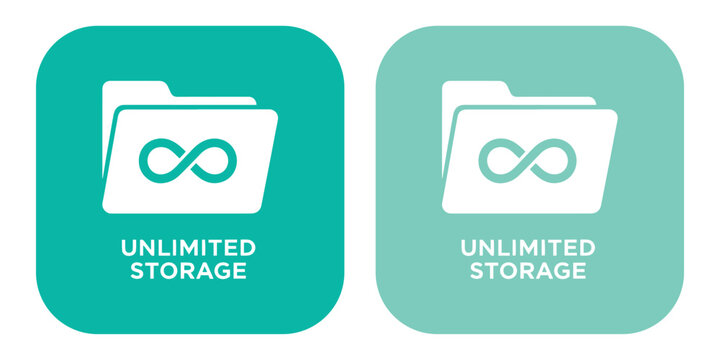 Unlimited storage icons with infinity symbol