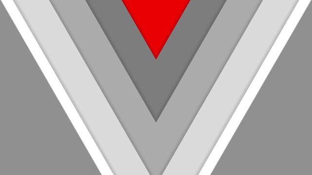 Geometric pattern of gray and red triangles on a white background