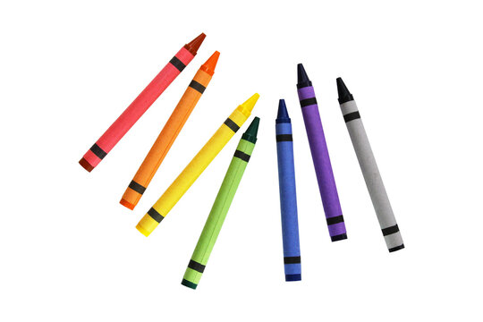 colored pencils isolated on white background