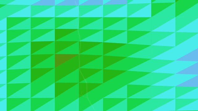Geometric pattern of overlapping green triangles in a grid from a top-down viewpoint