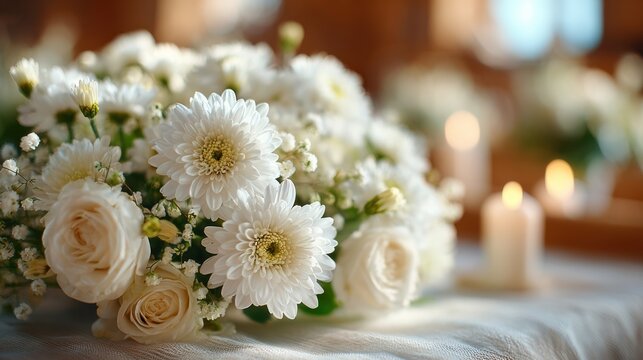 Floral decor work reflecting Orthodox reverence and silence.