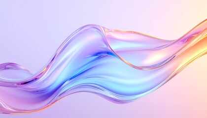 未来的な抽象流体ガラスアート