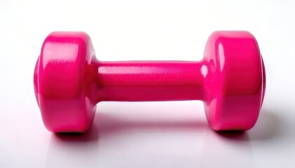 Obraz premium Pink Dumbbell on White Background for Fitness and Exercise.
