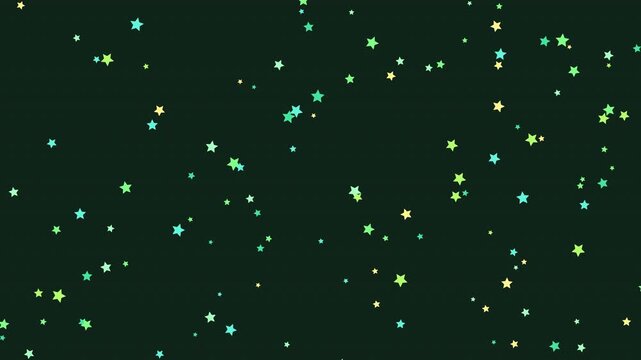 Stars swirl across a dark green field