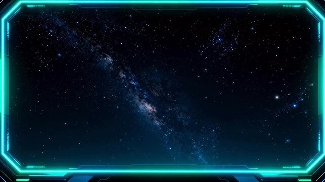 Starry sky with glowing frame
