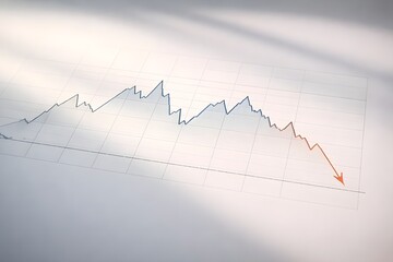 Business Growth Analysis and Financial Report with Line Graph on Paper Document