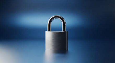 Fototapeta premium padlock with blue background 