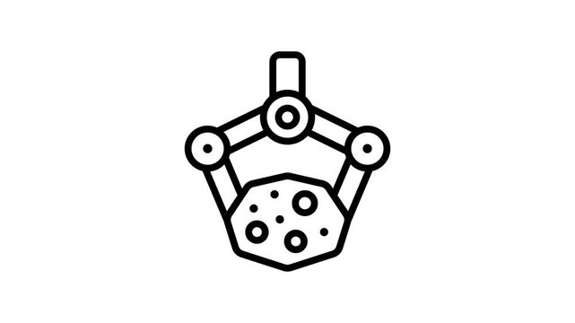 A captivating outline animated icon of rare tektite stone