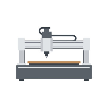 3D Printer Machine with Extruder and Platform.