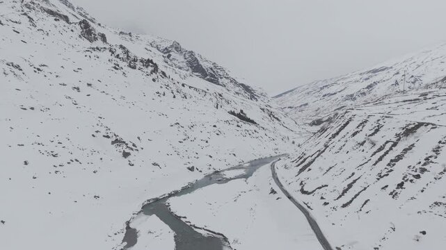 4K Drone Footage of Atal Tunnel | Aerial View of Himalayan Highway, Snow Mountains, and Engineering Marvel in India
