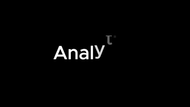 A professional video showcasing a modern analytics logo on a sleek black background