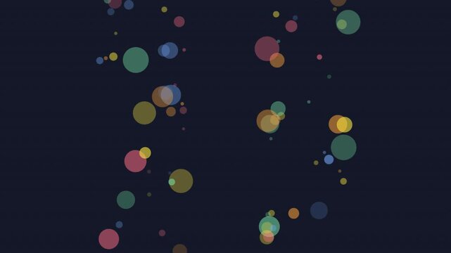 Pastel circles overlap and drift in a gradient field