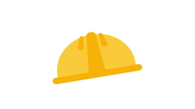 Hard hat icon animation. Animated icon related to safety helmet. Suitable for user interface, provide visual feedback and more