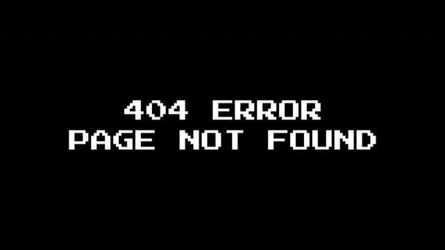 Hacking glitch 404 error message indicating page not found suitable for web design, tech articles, educational materials, and internetrelated content.