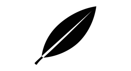 Black Feather Silhouette Icon Vector Illustration