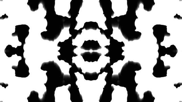 Abstract Black And White Ink Blot Symmetry Pattern Resembling Rorschach Art And High-Contrast Design