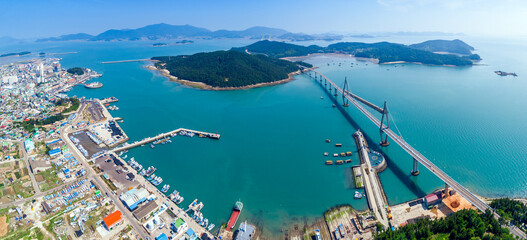 전남 고흥군 소록도와 소록대교의 풍경