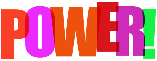 colorful power text graphic with bold typography on transparent background © BASHIRA_BEGUM