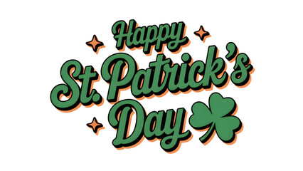 St. Patricks Day Celebration Text with Shamrock © Baloch