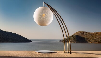 Modern Arched Floor Lamp With Spherical Shade