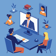 business people icon set