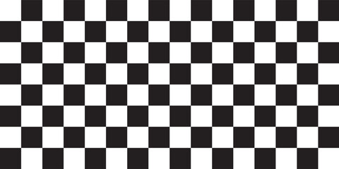 Obraz premium Vector checkerboard pattern. Seamless black and white brush stroke background. Checkered print with distress texture. Painted chequered ornament for kids. Childish design