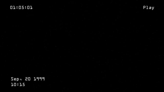 Home Video Archive 1999 Clean VHS Playback Screen Overlay with Date Stamp Stable Time Counter and Light Analog Grain