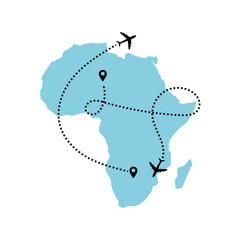 World Map Travel Illustrations Vector