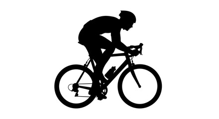 Fototapeta premium Man Riding a Bicycle Silhouette Profile.