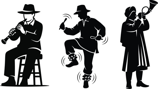 Jazz musicians silhouette illustration