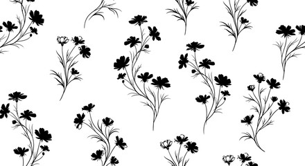 Black flowers on thin stems. © Kebo