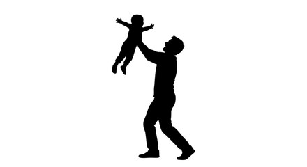 Obraz premium Silhouette of man holding baby.