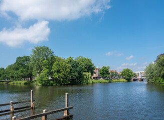 Fototapeta premium Stadsgracht in Zwolle, Overijssel province, The Netherlands