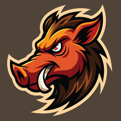 Obraz premium logo design icon illustration mascot wild boar