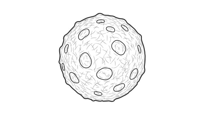 Cratered Asteroid or Moon Surface Texture - Hand Drawn Illustration