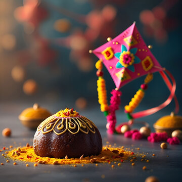 Til gul or sweet sesame laddu with intricate fikri