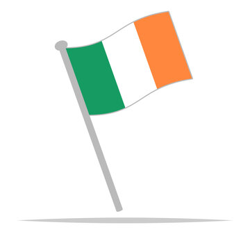 Irish flag icon flat color vector isolated illustration