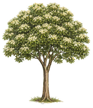 Fagraea fragrans illustration art