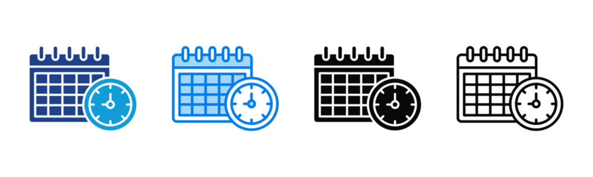 Work Shift Schedule icon sheet multiple style collection
