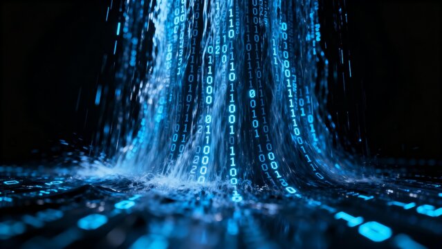 Digital water binary code flow