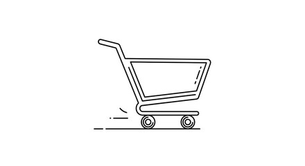 Shopping Cart Icon Line Art Motion Speed