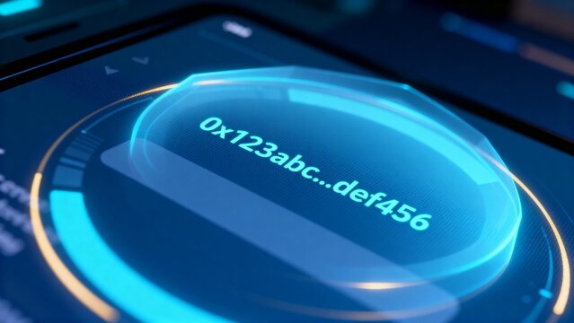 Futuristic digital interface with hex code
