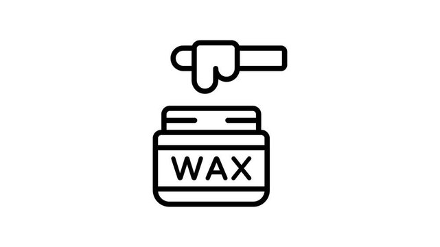 A captivating outline animated icon showing wax container and spatula