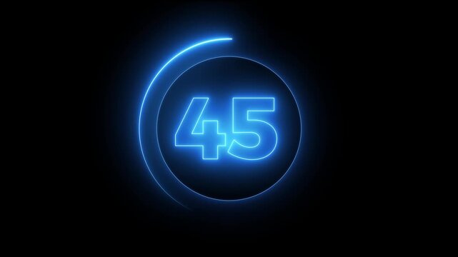 50-0 counting down seconds neon number 50 seconds countdown timer animation Countdown timer from 50 to 0 seconds real time.