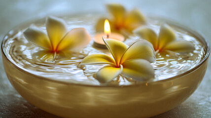 Floating Candles with Tropical Flowers