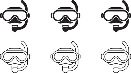 Scuba diving masks in different styles and line snorkeling mask diving goggles swimming mask scuba mask