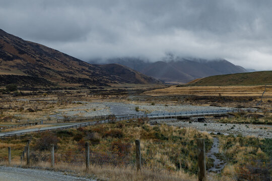 Bridge near Lake Ohau, South Island, New Zealand